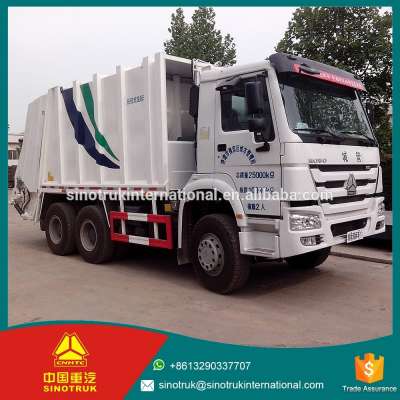 Dump Unloading model howo 336HP compactor garbage truck for sale / 6*4 garbage truck