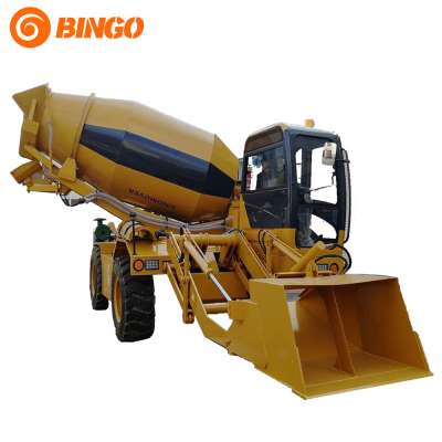 High quality BINGO SINOMOVER 2-4m3 mobile self loading concrete mixer